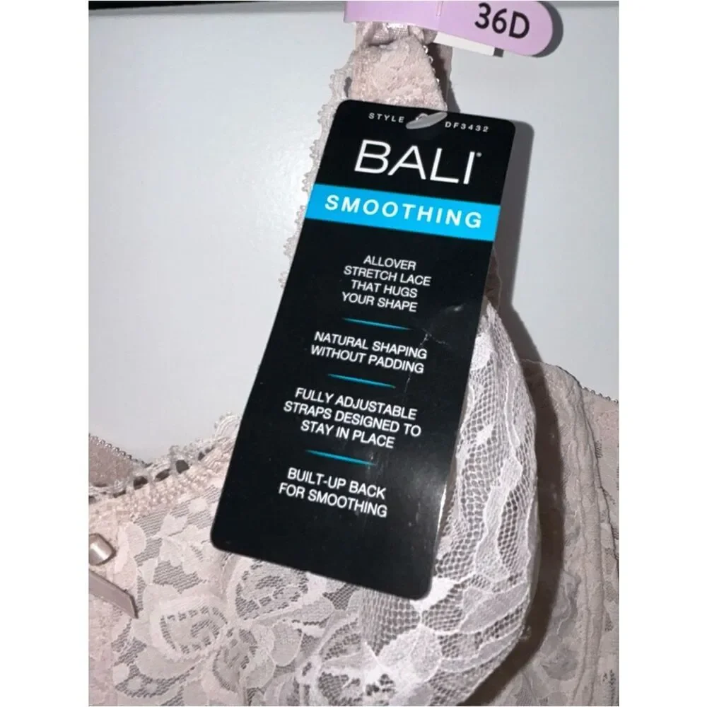 New, Bali Smoothing 3432 Lace Underwire Bra - Picture 2 of 7